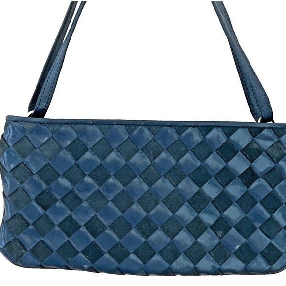 VTG Michael Kors Woven Clutch Shoulder Crossbody Bag Convertible Suede Leather - Picture 4 of 12